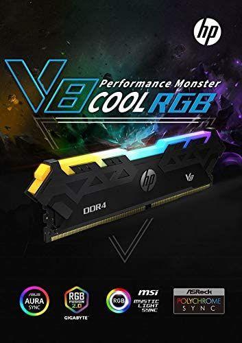 Memorie HP V8 RGB, DDR4, 8 GB, 3000 MHz, CL16, 7EH82AA#ABB