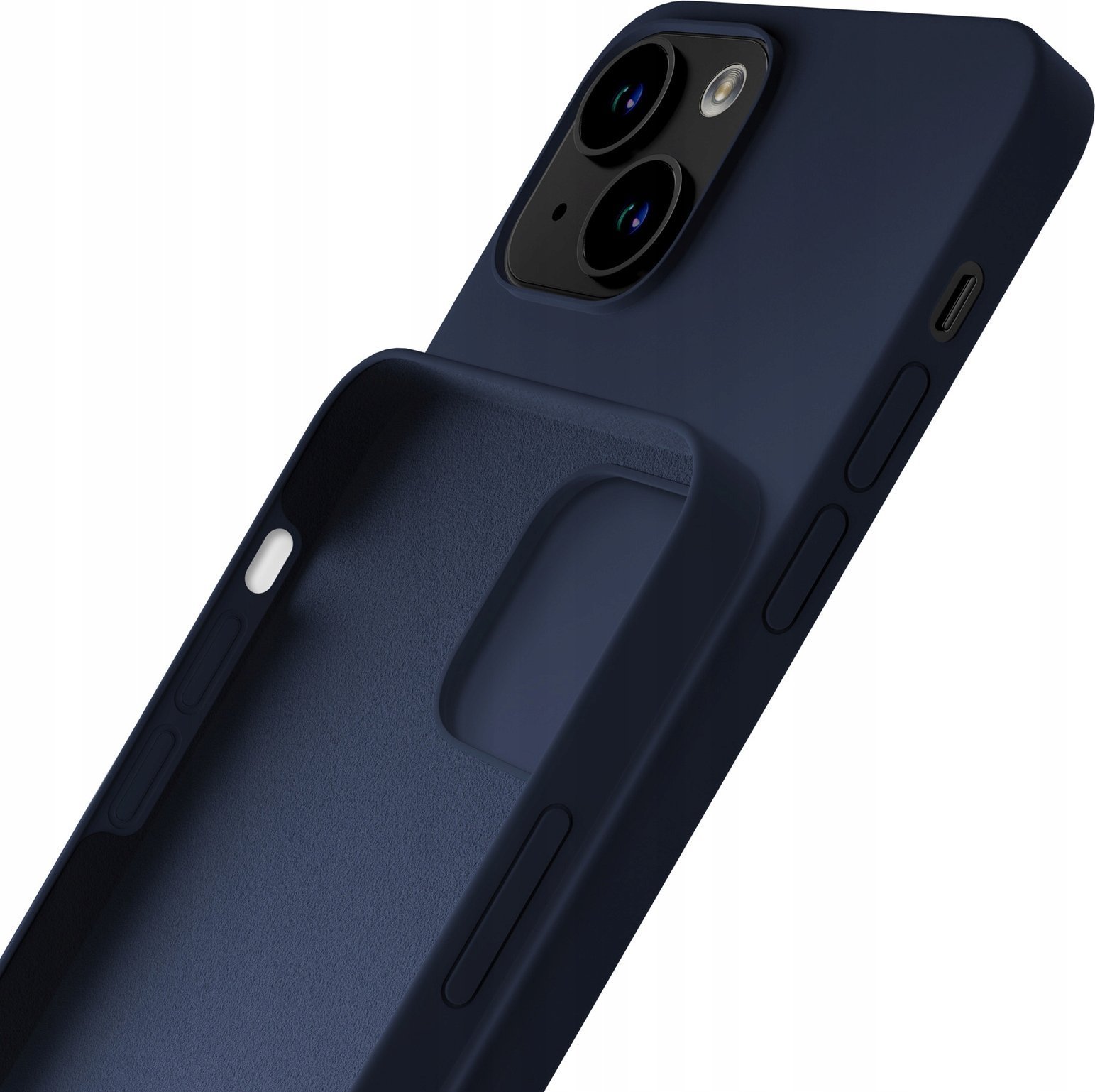 Mbulesë silikoni 3MK për iPhone 15, navy blue, blu e errët
