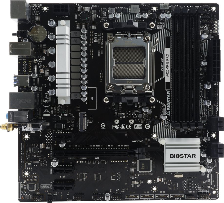 Pllakë amë Biostar A620MP-E PRO, AMD A620, DDR5, PCIe 4.0, M.2