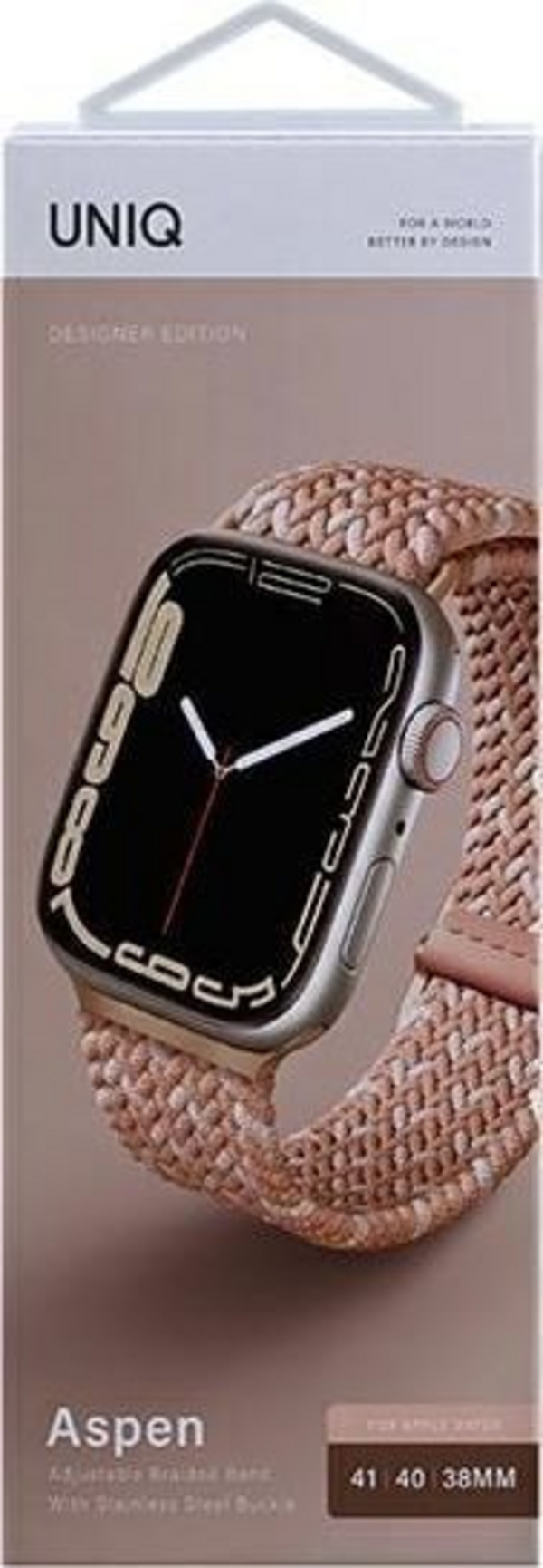 Rrip ore UNIQ Aspen, për Apple Watch 40/41mm, i gërshetuar, rozë