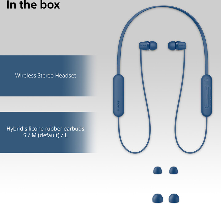 Dëgjuese Sony WI-C100, të kaltra