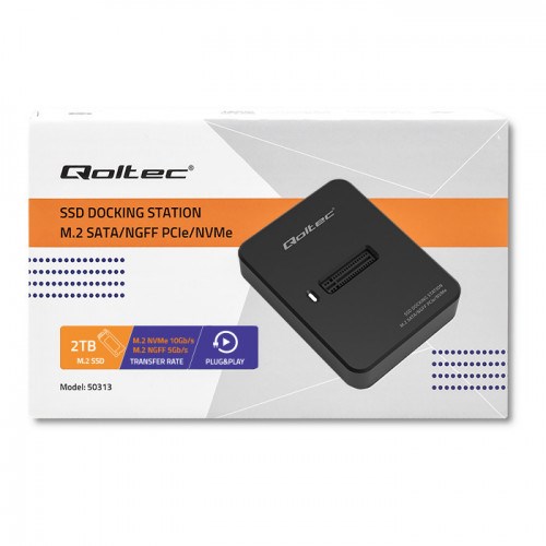 Doking stacion për SSD M.2, SATA PCIe NVMe NGFF, i zi