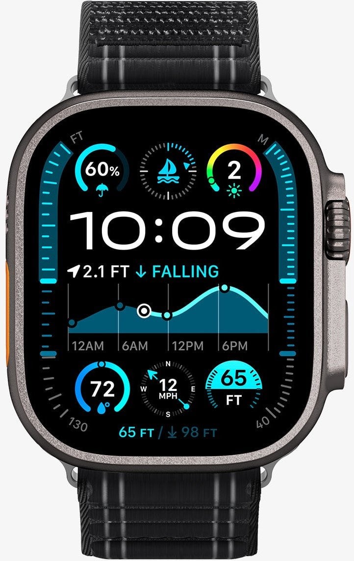 Rrip ore Spigen Fabric Band, për Apple Watch 44mm 45mm 46mm 49mm, najlon tekstil, mbyllje velkro, i zi
