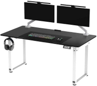 Tavolinë gaming Ultradesk QUEST, 140x70cm, lartësi e rregullueshme 72-120cm, bardh e zi