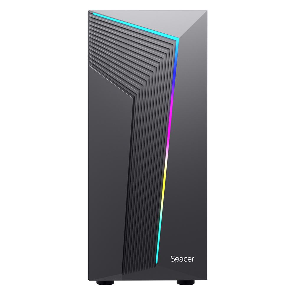 Kuti kompjuteri Spacer Warrior, ATX Mid Tower, 7 slote zgjerimi, e zezë
