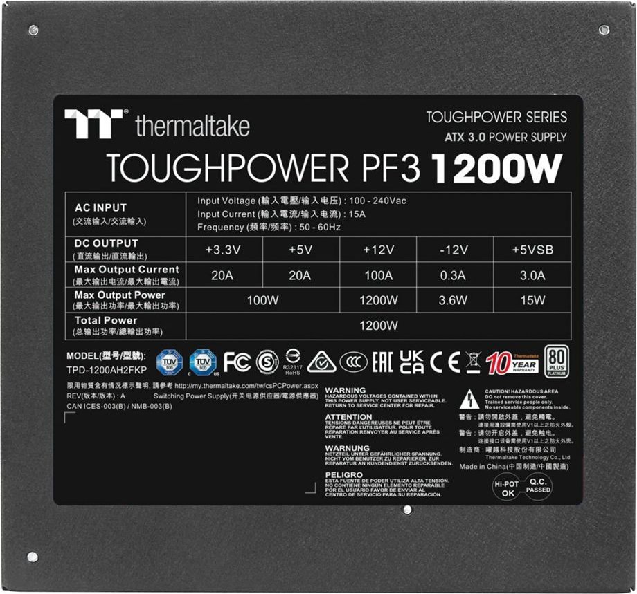 Burim energjie Thermaltake Toughpower PF3 PS-TPD-1200FNFAPE-3 ATX 3.0, 1200W