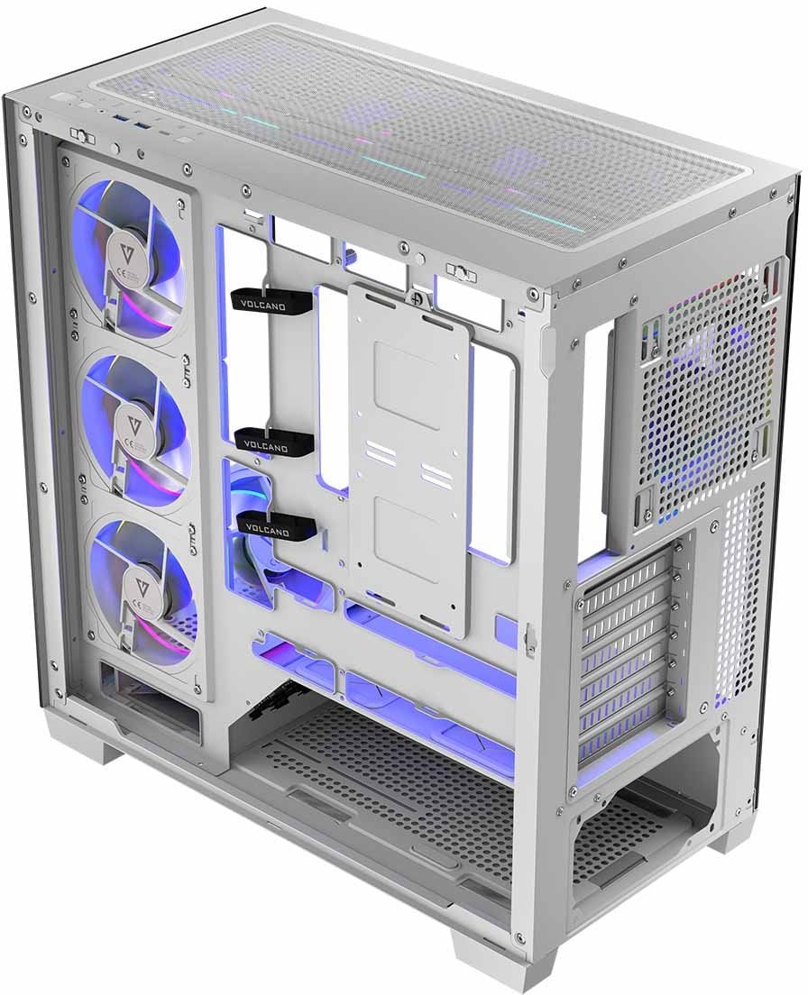 Kuti kompjuteri Modecom Stellar 8F ARGB 20, ATX, me 8 ventilatorë ARGB, e bardhë