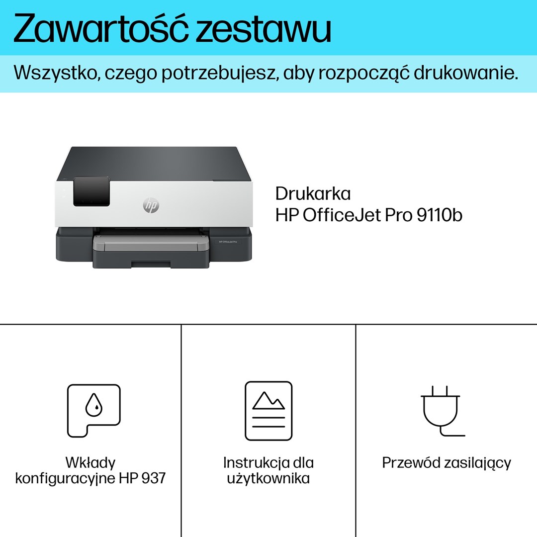 Printer HP OfficeJet Pro 9110b, A4, i zi/i bardhë