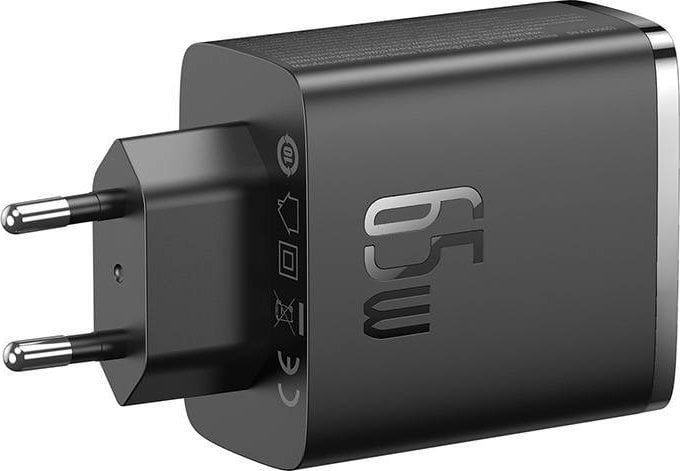 Полнач за ѕид Baseus OS-Cube Pro 65W, 2x USB-C 1x USB-A, црн