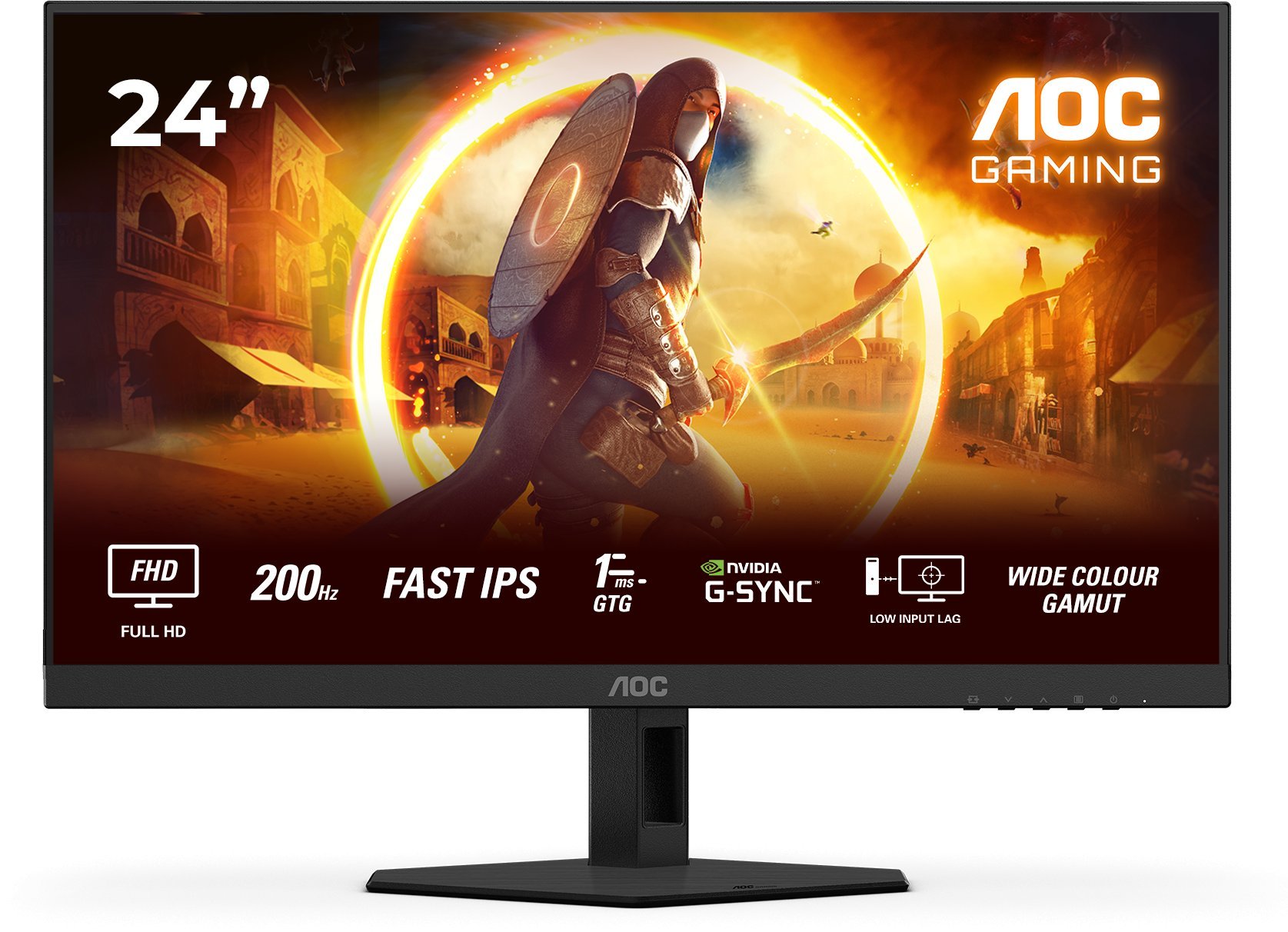 Monitor AOC G4 24G4HRE, 23.8", Full HD, i zi me të kuqe