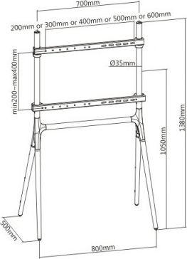 Qëndrim dyshemeje për TV Techly ICA-TR19, 49"-70", deri 40kg, pamje druri