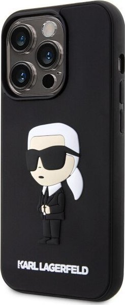 Mbulesë telefoni Karl Lagerfeld KLHCP14L3DRKINK, për iPhone 14 Pro, hardcase silikon TPU, e zezë
