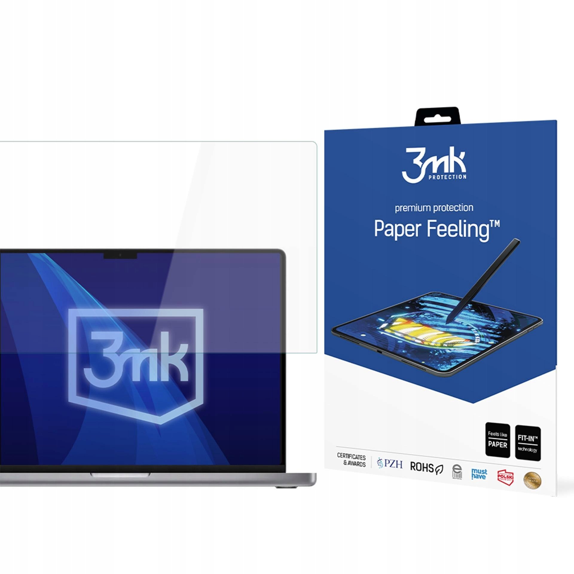 Folie mbrojtëse 3mk Paper Feeling për Apple MacBook Pro 16", kompatibile me M1 M2 M3 M4, transparente