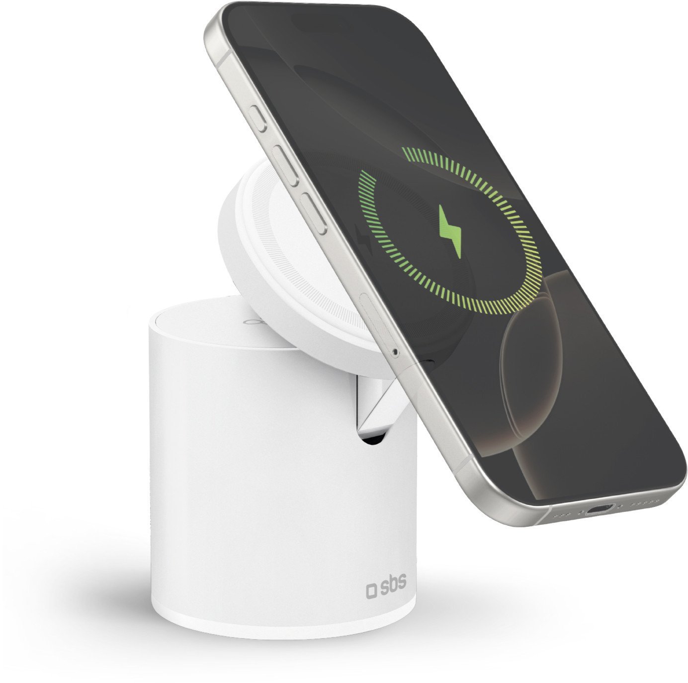 Karikues me bazë magnetike SBS Power Dock TEWIRMAGFOLD2IN1, 2 në 1, 15W, i bardhë