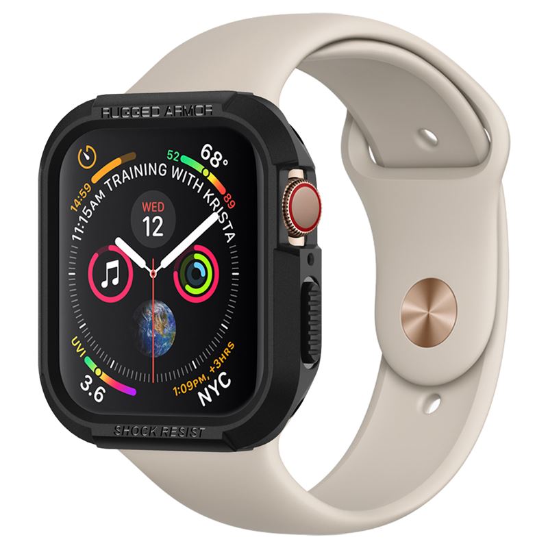 Mbështjellëse për Apple Watch 45mm/44mm Spigen Rugged Armor, e zezë