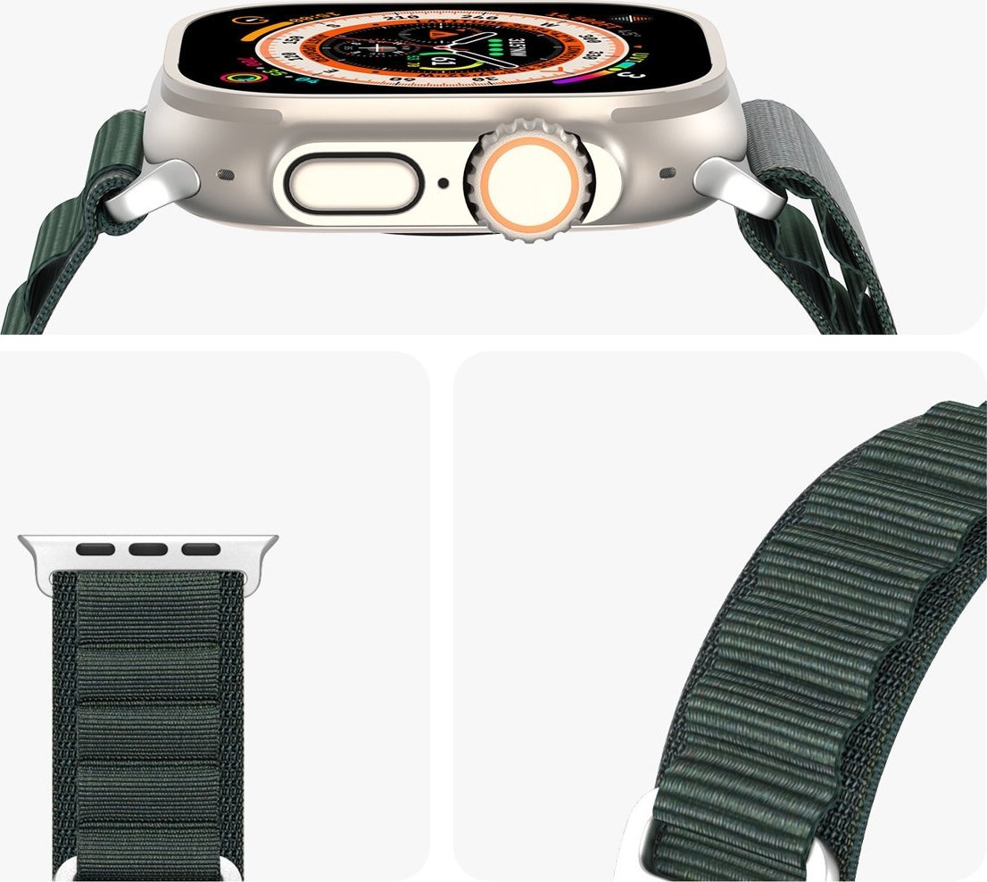 Rrip sportiv Dux Ducis GS Version për Apple Watch, 42 44 45 49 mm, me kapëse, jeshil