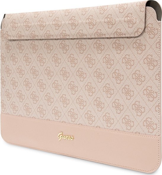 Футрола за лаптоп Guess 4G Smooth, 13/14", PU, розова