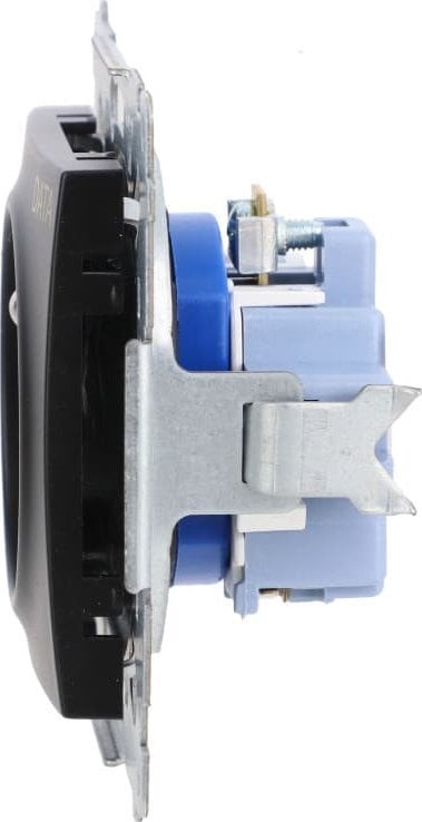 Prizë me çelës Kontakt Simon 54 DATA DGD1.01/49, 16A 250V, montim i fshehtë, e zezë mat