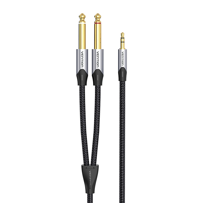 Kabllo audio Vention BARHK, 3.5mm në 2x 6.35mm, 8m, e zezë