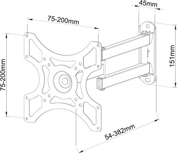 Mbajtëse murale për TV Techly ICA-LCD-2923B, 19"-37", e zezë