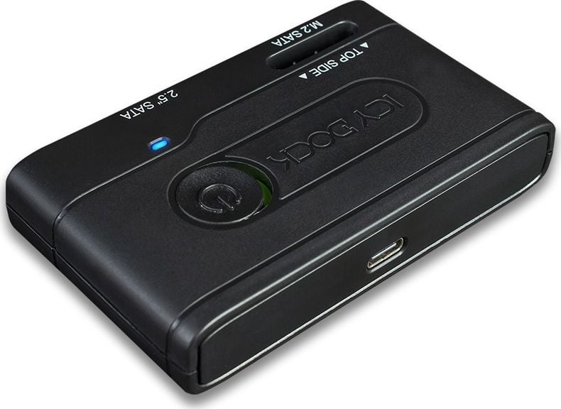 Kuti eksterne për disk Icydock EZ Adapter MB031U-1SMB, 2.5" SATA dhe M.2 SATA, USB-C 3.2 Gen 1, e zezë