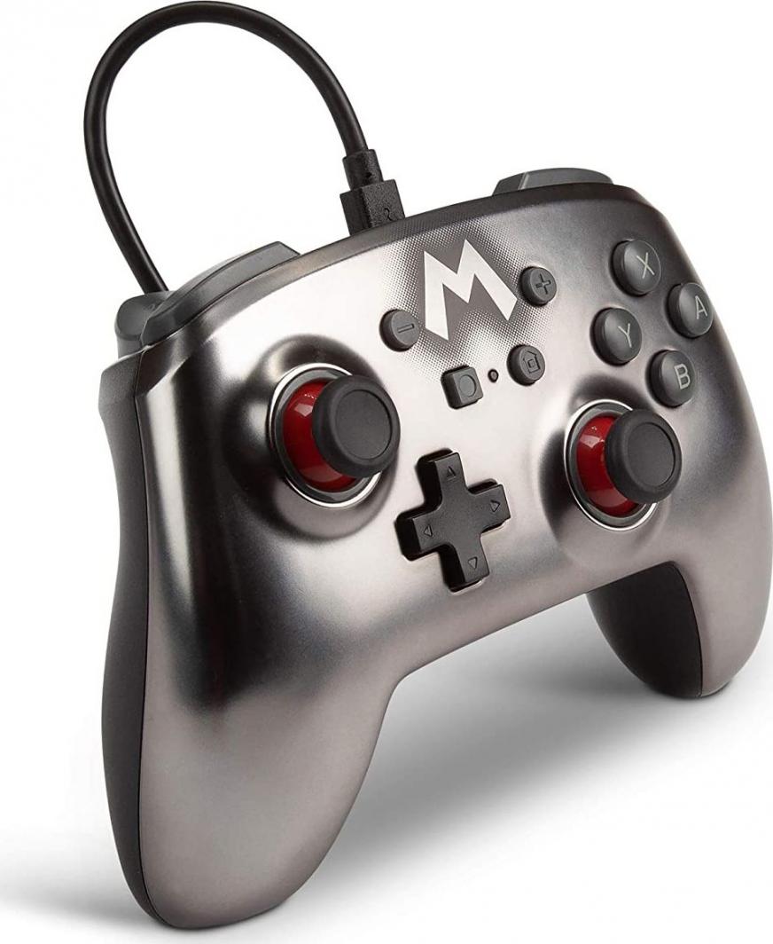 Kontroller PowerA Super Mario, me kabllo, i argjendtë