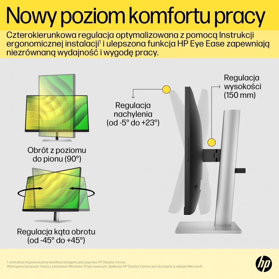 Monitor HP E24q G5, 23.8", 2560 x 1440 (WQHD), 75Hz, i zi / i argjendtë