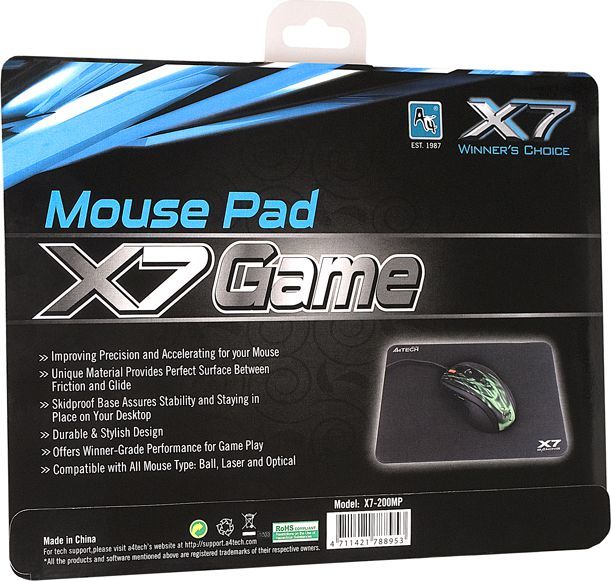 Mauspad A4Tech XGame X7-200MP (A4TPAD33458), e zezë