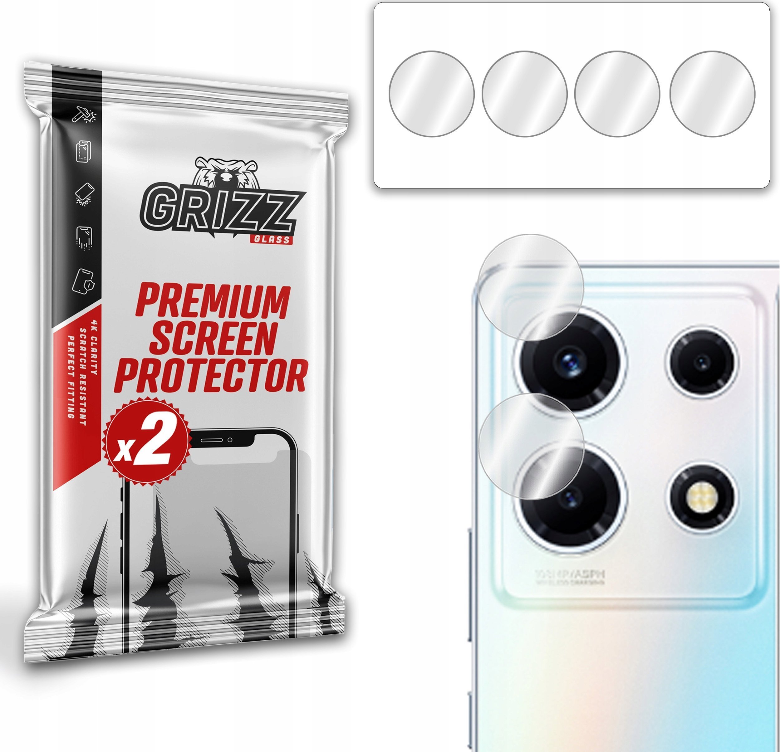 Set xham mbrojtës për kamerë 2PACK për Infinix Note 30 VIP, transparent
