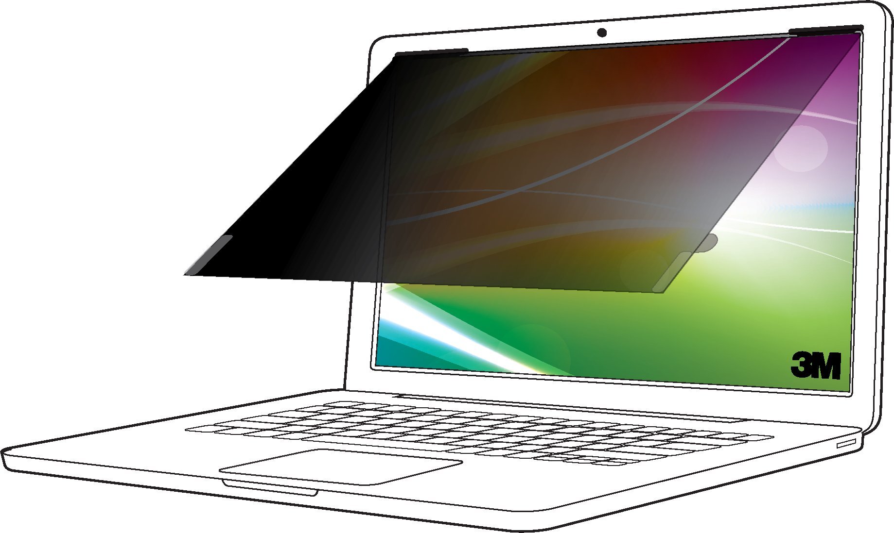Filtër privatësie ekrani 3M Bright Screen BP156W9B, 15.6", 16:9, i zi