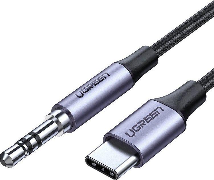 [OUTLET] Kabllo Ugreen USB 3.5mm mini jack AUX në USB-C, AV143, 1m, e hirtë