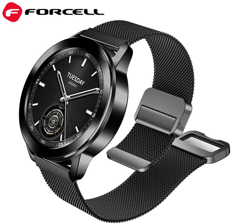 Rrip ore Forcell F DESIGN FS11, 22mm, çelik inox i gërshetuar, i zi