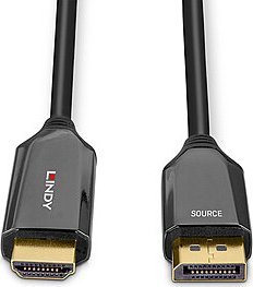 Kabllo Lindy DisplayPort në HDMI, 3m, e zezë