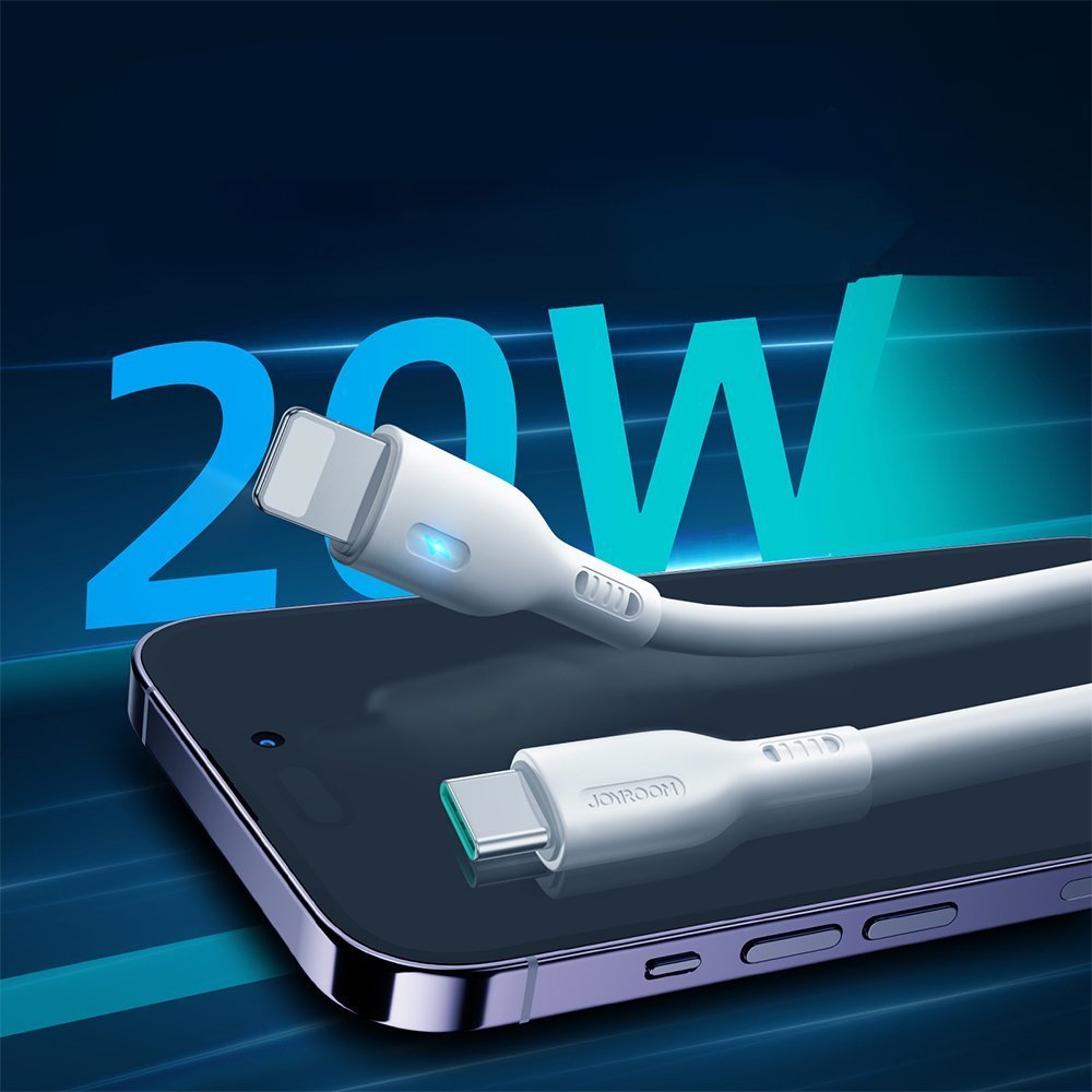 Kabllo karikimi Joyroom JYR717, USB C në Lightning, 2 m, e bardhë