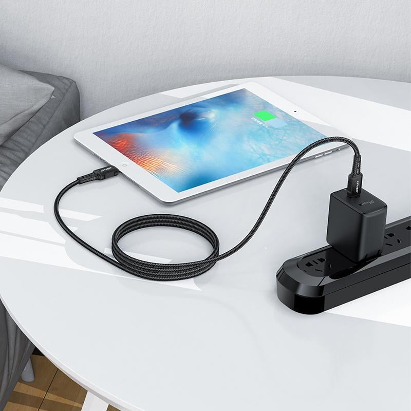 Kabllo USB Acefast USB C në Lightning, 1.8 m, 30W, e zezë