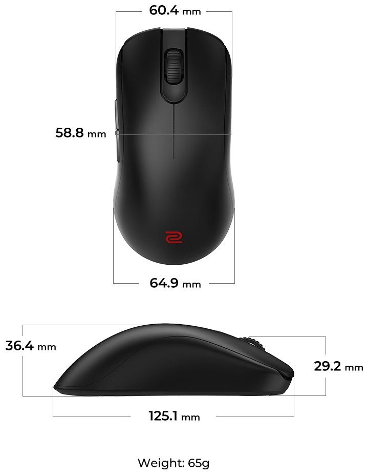 Maus Zowie by BenQ FK2-DW, wireless, DPI i rregullueshëm, i zi