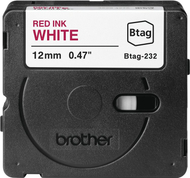 Rrip etiketas Brother BTAG-232, 12mm, 4m, kuqe mbi të bardhë