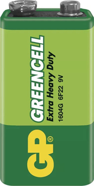 Bateri 9V GP Greencell 6F22, zink klorur, 1 copë, jeshile