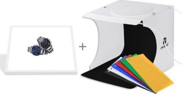 Set studio dritë Puluz, LED, 20 cm, 1100 lumen