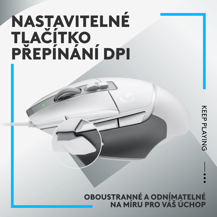 Глувче Logitech G502 X, бела боја