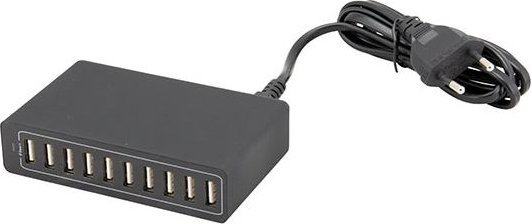 Karikues USB për menu LED Securit MC-LD-MC10, multi karikues për 10 menu, i zi