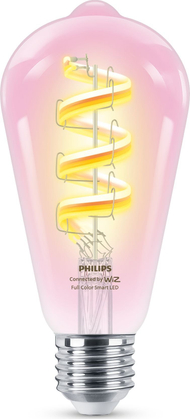Llambë inteligjente Philips Smart Filament E27 ST64, 6.3W RGBW, e artë