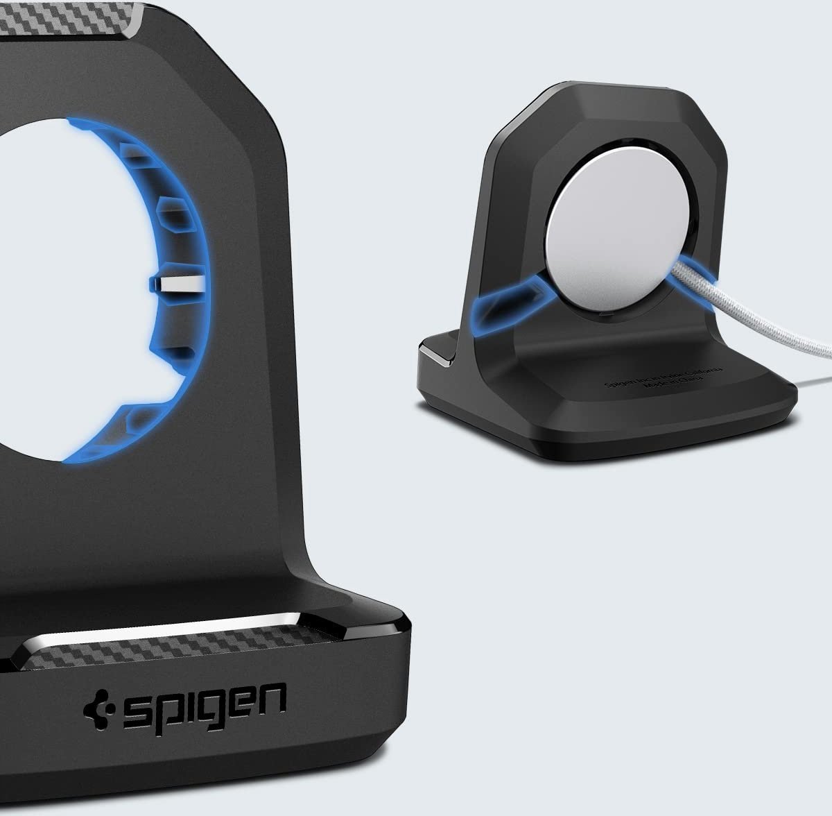 Mbajtëse karikuesi Spigen Rugged Armor Stand për Apple Watch, TPU i qëndrueshëm, e bardhë 4