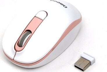 Maus wireless Omega OME-421, 2.4GHz, 1600 DPI, i bardhë me rozë