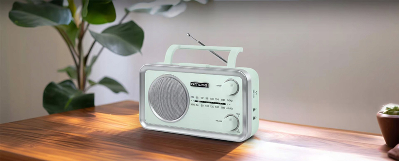 Radio portative Muse MF-060 AG, FM MW, me bateri, jeshile