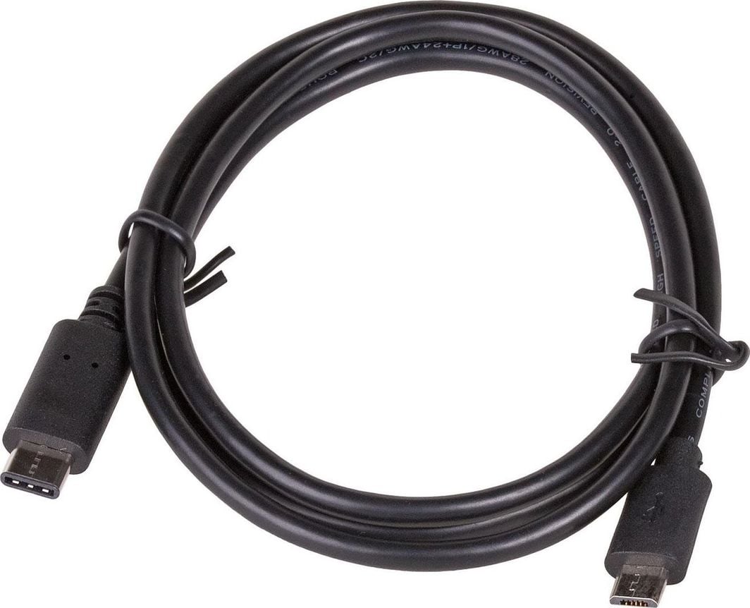 Kabllo USB Akyga AK-USB-16, USB Micro-B në USB-C, 1.0 m, e zezë