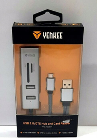 USB хаб Yenkee YHC 103 SR, 3x USB, USB C OTG, сребрен
