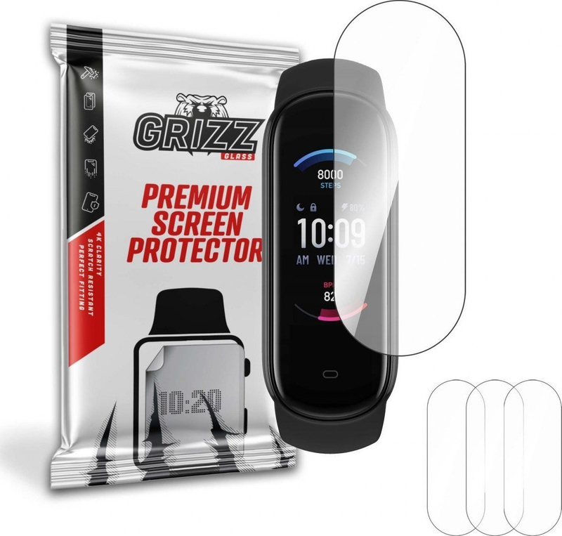 Mbrojtëse ekrani GrizzGlass Grizz Hydrogel Film për Amazfit Band 5, 3 copë, transparente
