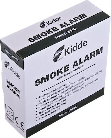 Alarm tymi Kidde 29HDRB 29HD, optik, me bateri, i bardhë