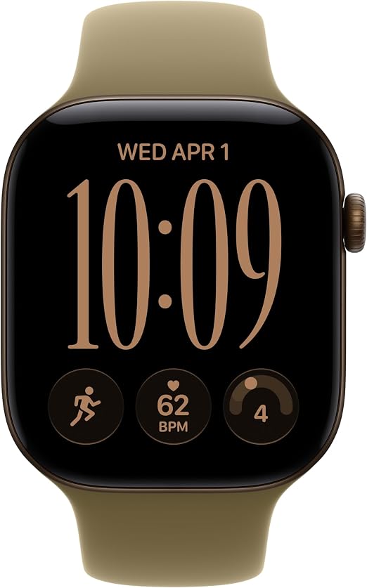 Apple Watch S12 GPS 46mm Dark Bronze Aluminium Case with Olive Sport Band, M/L